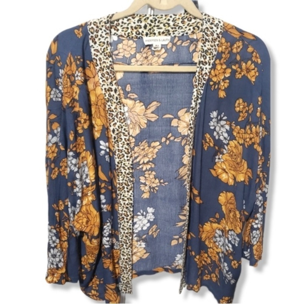 Anthropologie Andersen & Lauth Zoe Leopard Trimmed Floral Print size OS